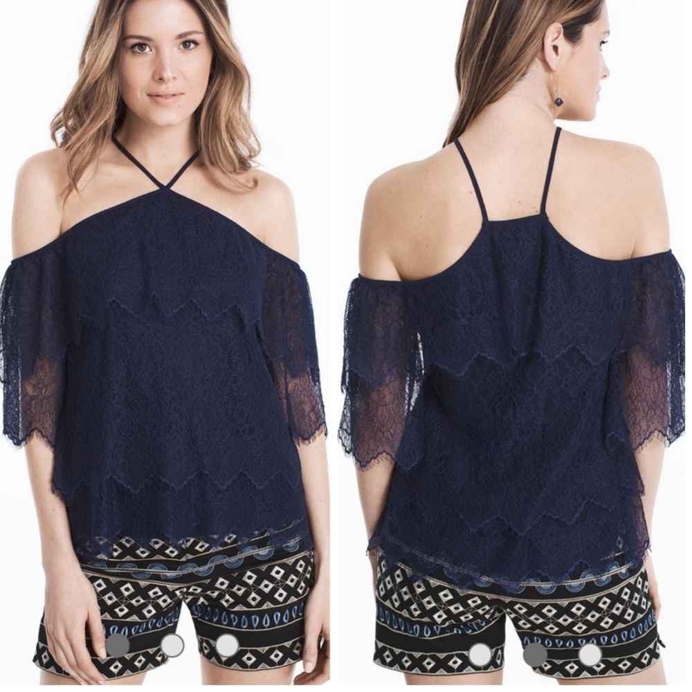 NWT Lace Tiered Halter Top